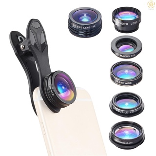 Apexel APL-DG7 7 en 1 Kit de lentes de teléfono móvil 198 lente de ojo de pez X gran angular Macro lente CPL caleidoscopio 2X lente telescopio para iPhone Samsung Huawei Xiaomi teléfono