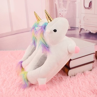 Pantufla De peluche De invierno con adorable unicornio 1207
