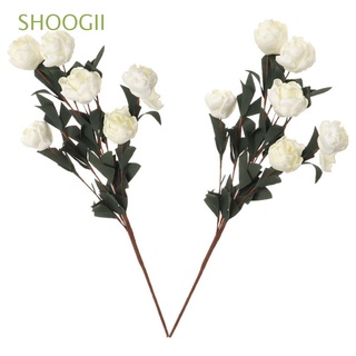 SHOOGII 2 Bunches Wedding PE Flower Party Hand-Holding Artificial Rose Bride Bouquet Floral Arrangement Home Decor 6 Heads Simulation Plant/Multicolor
