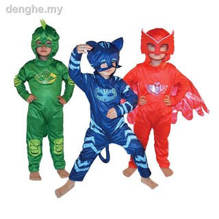 PJ MASKS Los niños de Halloween pijamas fiesta Cosplay disfraz de niños de dibujos animados PJ máscaras Catboy Gekko mono