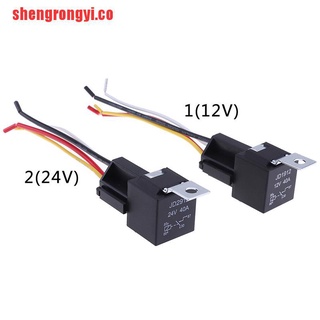[shengrongyi]1 par 12v 24v 40a auto automotive relay socket 40 amp relay &