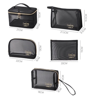 Yaoling - bolso de mano de gran capacidad para viaje, malla negra, bolsa de maquillaje (2)