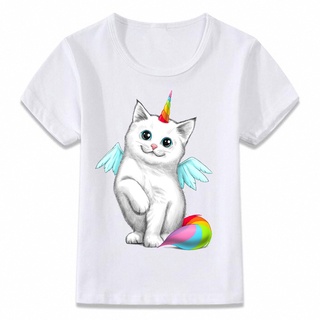 Niños Camiseta Unicornio Gato Y Pug T-shirt Y Niñas Niño Tee