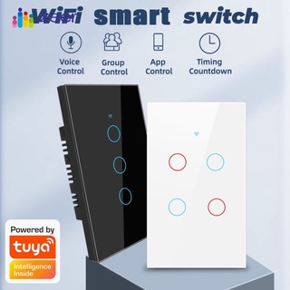 1/2/3 gang TUYA WiFi Smart Touch Switch luz de hogar botón de pared 120 x 72 mm para Alexa y Google Home Assistant estándar de ee.uu.