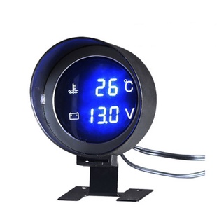 12v/24v coche lcd digital voltímetro medidor de agua sensor azul led 10mm