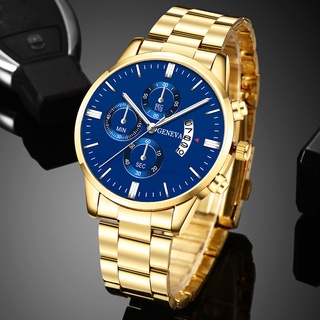 Reloj de hombre de acero inoxidable de moda Reloj de cuarzo con calendario empresarial de lujo (1)