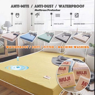 Missdeer Waterproof Fitted BedSheet Mattress protector Anti-Dustmite Anti-Bacterial Single Queen King Cadar Waterpro