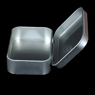 Marrybacocn 1pc Estaño Pequeño Vacío Metal Lata Plata Flip Caja De Almacenamiento Organizador CO