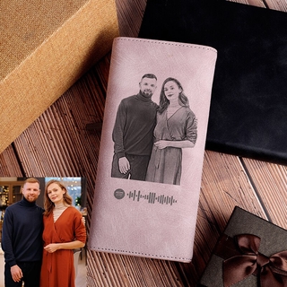 Nueva Idea personalizada de las mujeres cartera de grabado personalizado foto titular de la tarjeta personalizada bolso para el día de la madre