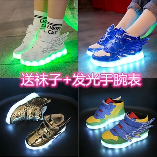 Coloridas alas de verano Zapatos luminosos para niños niñas iluminan los zapatos de los niños con los zapatos ligeros baraja los zapatos de baile zapatos luminosos