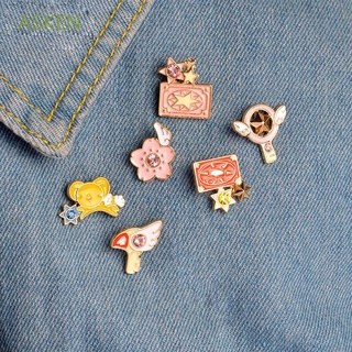 ASKEN High Quality Jacket Pin Gift Star Stick Bird Card Captor Brooch Bag Accessories Sakura Clow Card Wings Cartoon Jewelry Animation Jewelry Metal Backpacks Decoration Anime Badge