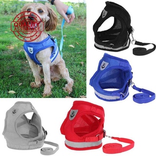 Arnés de pecho para mascotas, estilo chaleco, correa para perros reflectantes y mascotas, cuerda transpirable, suministros N9N6