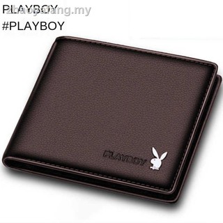Playboy - cartera corta para hombre, multifunción, licencia de conducir, estudiantes jóvenes, bolsillos multitarjeta horizontales para hombre
