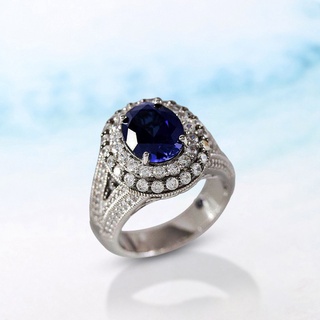 Gyets nuevo Huitan magnífico azul cúbico Zirconia anillo de boda para las mujeres temperamento elegante nupcial matrimonio fiesta anillo moda joyería de lujo (3)