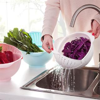 flip filtro cesta de drenaje de agua cesta giratoria puede ser tres en una lavadora de arroz lavado en la cocina fruta plástico lavabo (1)