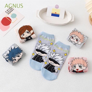 AGNUS Fashion Short Socks Unisex Anime Jujutsu Kaisen Socks Boat Socks Accessories Cosplay Costume Character Daily Gifts Kawaii Cotton Crew Socks