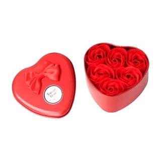 6 unids/Set Rose Head jabón flor exquisita caja presente día Set Valentin L8R0