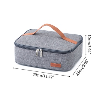 One aislado caja de almuerzo bolsa con asa doble cremallera portátil Mini enfriador cuadrado estilo plano térmico comida portador (2)