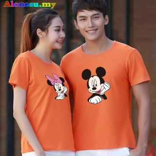 Mickey mujer moda Multicolor camiseta de manga corta suelta camiseta pareja camisa pareja desgaste Tops Alonesu