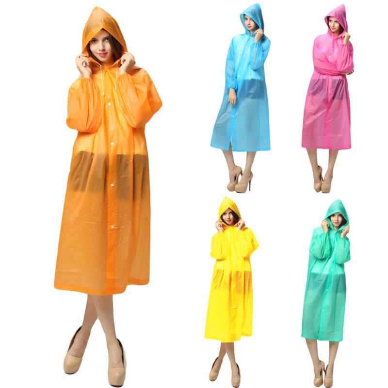 Impermeable portátil reutilizable para mujer/ropa de lluvia con capucha al aire libre