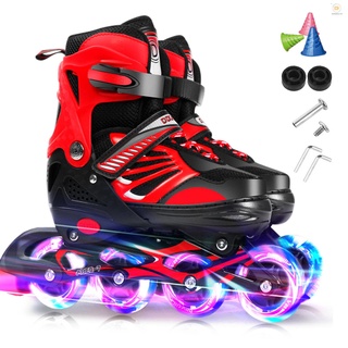Futo patines en línea ajustables iluminados con ruedas iluminadas para niños y jóvenes patines en línea