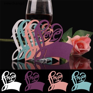 [nuevo] 50 tarjetas de amor corazón nombre lugar para boda fiesta mesa copa de vino decoración