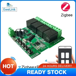 IN Stock Ewelink 4CH Zigbee Smart Light Switch Module DC 5/12/32V RF433 Receive 10A Relays Work with Alexa Google Assistant MQTT protocol COD