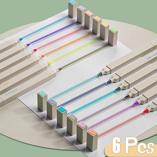 Licao 6Colors/Set de rotuladores de Color Morandi de doble cabeza, rotuladores de Color suave Ins estudiante de oficina