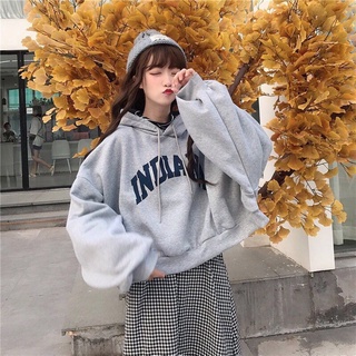 IELGY fashion short sweater women Korean style trendy loose plus size hooded