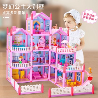 Casa de juegos para niños casa de muñecas casa de muñecas Barbie conjunto de muñecas princesa Castillo de simulación Casa de juguete para niñas (2)