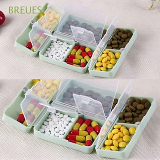 breues tablet píldora caja vitaminas rejillas medicina caso contenedor divisor cápsulas 4 colores split imán/multicolor