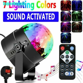SA Sound Active RGB LED Stage Party Light Crystal Ball Disco Xmas Club DJ+Remote