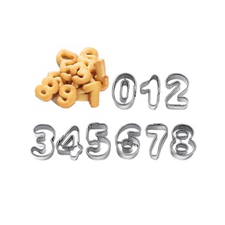Cortadores de galletas moldes 9 unids/Set Puzzle números 0-9 números arábigos lindo caramelo galletas molde DIY herramientas de hornear acero inoxidable (3)