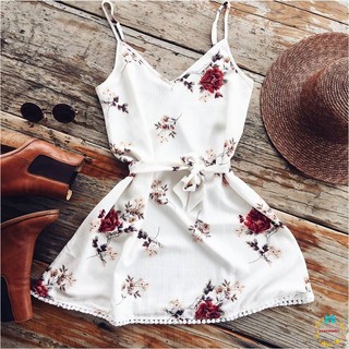 2018 mujer verano playa Floral vestido Casual (6)