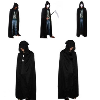 Capa con capucha vampiro Wicca túnica Medieval brujería capa Cosplay capa disfraces de Halloween vestido negro (2)