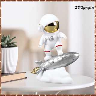 astronauta en el cohete estatuilla decoración spaceman decorativa estatua artesanía (5)