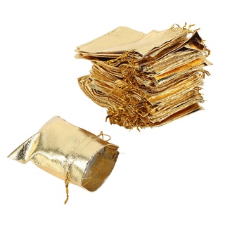 100 Bolsas De Organza De Papel De Oro , Bolsa De Caramelo , Embalaje , 9 X 12 Cm (7)
