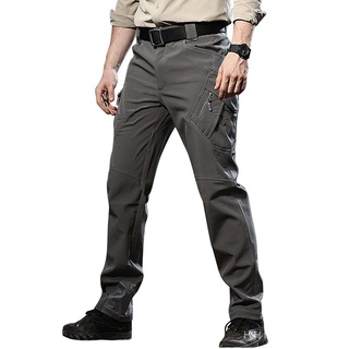 Al aire libre de los hombres táctico Softshell impermeable pantalones de carga ejército pantalones militares combate ropa caliente