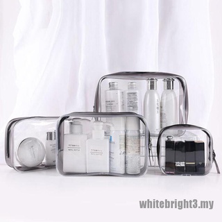 [WHITE3] Bolsas de cosméticos transparentes impermeables bolsa de almacenamiento de maquillaje bolsa de tocador