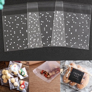 100 unids/lote transparente celofán lunares dulces galletas bolsa de regalo diy bolsa de boda fiesta de cumpleaños