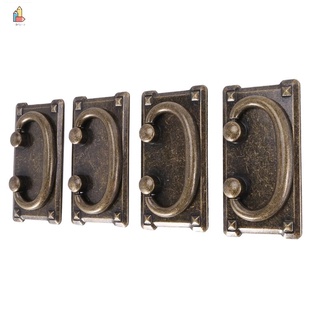 4 piezas vintage de bronce antiguo cajón anillo tiradores, puerta gabinete muebles manija decoración