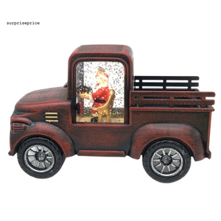 Spa clásico camioneta camiones juguete iluminación Santa destacados camionetas juguete alta simulación para navidad