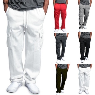 [xiaoyanwu] hombres sueltos corredores de color sólido pantalones de pista casual pantalones de moda deporte pantalones [xiaoyanwu]