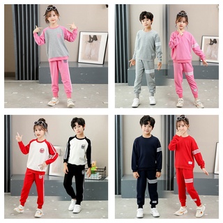 Suéter de manga larga para niños, suelto, casual, ropa deportiva, conjunto de dos piezas