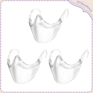 3 piezas plegable transparente escudo facial reutilizable anti-niebla de seguridad cubierta de la boca