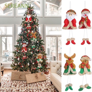 SEREANN 2022 Christmas Tree Ornaments Xmas Small Toy Doll Merry Christmas Holiday Party Decor Santa Claus Snowman Gifts Hanging Pendant Decorations