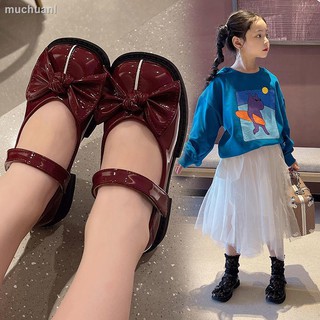 2021 zapatos De cuero Para niños con suela suave Para presentación roja