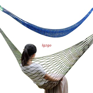 LGO Portátil Jardín De Nylon Hamaca De Costura Silla Colgante De Malla Individual Cama Para Dormir Para Viaje Camping