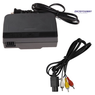 Adaptador de corriente alterna + Cable de Audio de vídeo para el sistema Nintendo 64