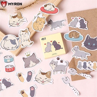 MYRON cajá de papel pegatina 45 unids decorativa gatito